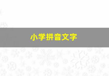 小学拼音文字