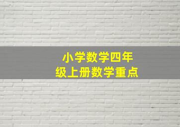 小学数学四年级上册数学重点