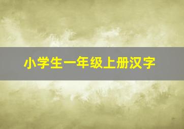 小学生一年级上册汉字