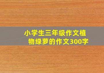 小学生三年级作文植物绿萝的作文300字