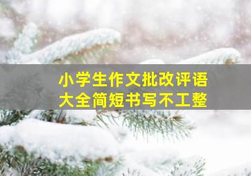 小学生作文批改评语大全简短书写不工整