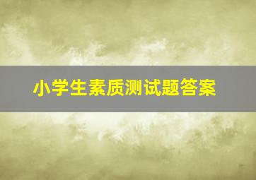 小学生素质测试题答案