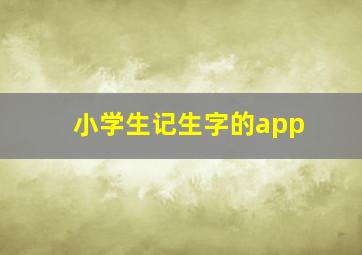 小学生记生字的app