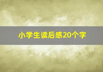 小学生读后感20个字