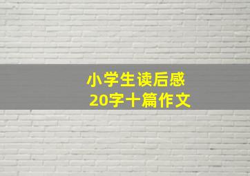 小学生读后感20字十篇作文