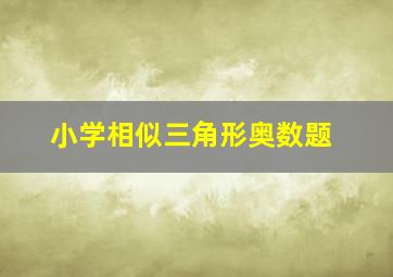 小学相似三角形奥数题