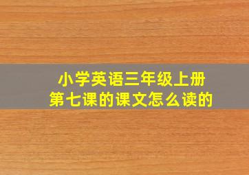 小学英语三年级上册第七课的课文怎么读的