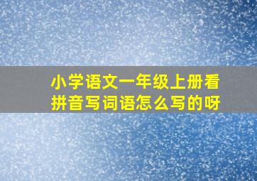 小学语文一年级上册看拼音写词语怎么写的呀