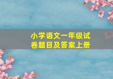 小学语文一年级试卷题目及答案上册