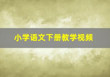 小学语文下册教学视频