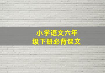 小学语文六年级下册必背课文