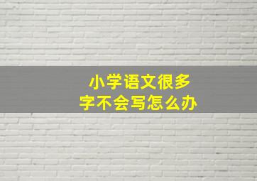 小学语文很多字不会写怎么办