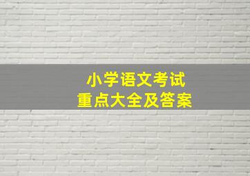 小学语文考试重点大全及答案