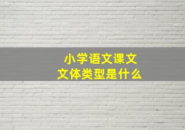 小学语文课文文体类型是什么