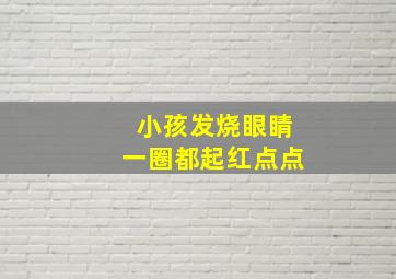 小孩发烧眼睛一圈都起红点点