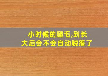 小时候的腿毛,到长大后会不会自动脱落了