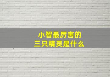 小智最厉害的三只精灵是什么