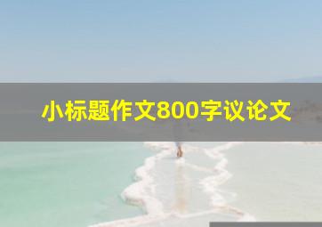 小标题作文800字议论文