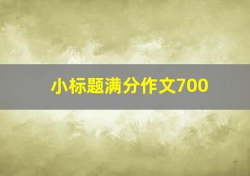 小标题满分作文700