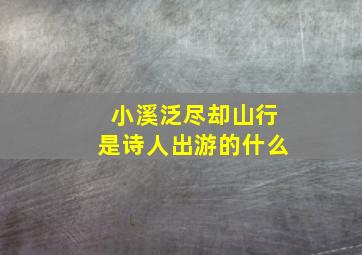 小溪泛尽却山行是诗人出游的什么