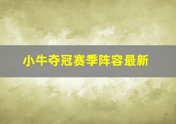 小牛夺冠赛季阵容最新