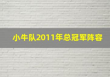 小牛队2011年总冠军阵容