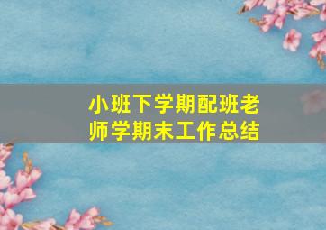 小班下学期配班老师学期末工作总结