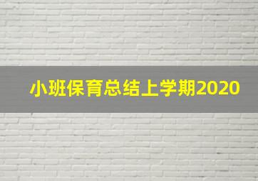 小班保育总结上学期2020