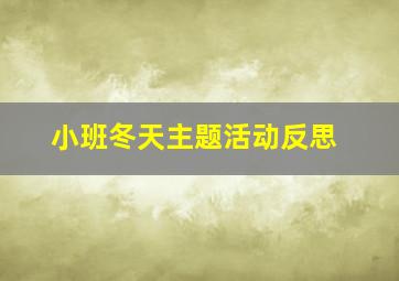 小班冬天主题活动反思