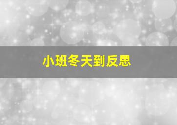 小班冬天到反思