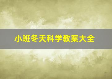 小班冬天科学教案大全