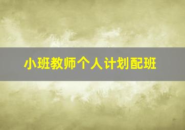 小班教师个人计划配班