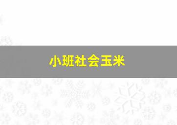 小班社会玉米