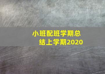 小班配班学期总结上学期2020