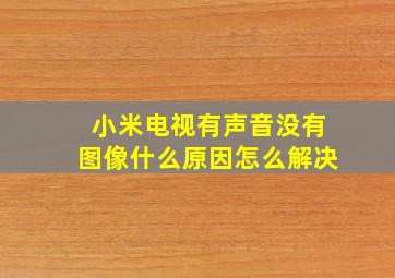 小米电视有声音没有图像什么原因怎么解决