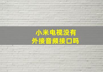 小米电视没有外接音频接口吗