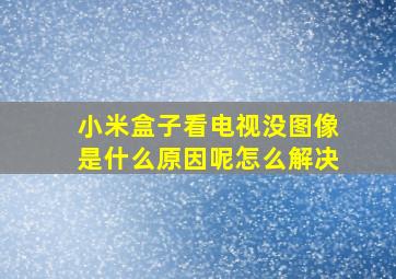 小米盒子看电视没图像是什么原因呢怎么解决