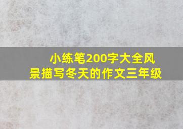 小练笔200字大全风景描写冬天的作文三年级