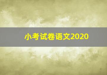 小考试卷语文2020