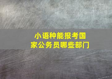 小语种能报考国家公务员哪些部门