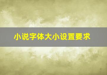 小说字体大小设置要求