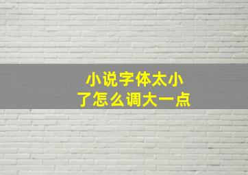 小说字体太小了怎么调大一点