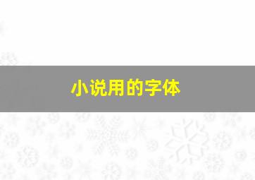 小说用的字体