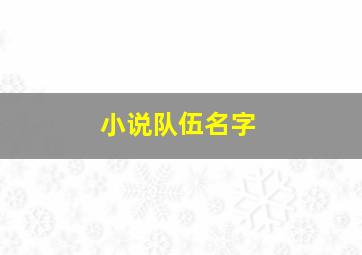 小说队伍名字