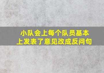 小队会上每个队员基本上发表了意见改成反问句