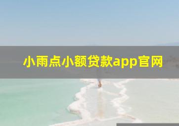 小雨点小额贷款app官网