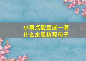 小雨点能变成一滴什么水呢仿写句子