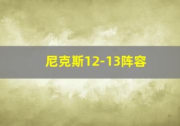 尼克斯12-13阵容