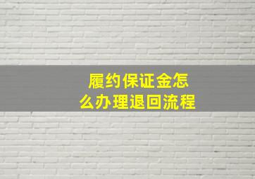 履约保证金怎么办理退回流程