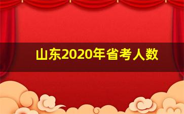 山东2020年省考人数